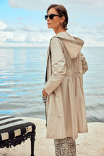 Load image into Gallery viewer, Joseph Ribkoff Moonstone Memory Woven Trapeze Coat with Hood
