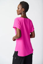 Load image into Gallery viewer, Joseph Ribkoff Ultra Pink Woven Cowl Neck Top
