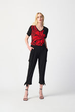 Load image into Gallery viewer, Joseph Ribkoff Black Silky Knit Jogger Pants with Cargo Pockets

