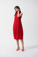 Load image into Gallery viewer, Joseph Ribkoff Radiant Red Textured Woven Sleeveless Cocoon Dress
