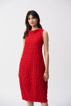 Load image into Gallery viewer, Joseph Ribkoff Radiant Red Textured Woven Sleeveless Cocoon Dress
