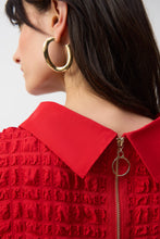 Load image into Gallery viewer, Joseph Ribkoff Radiant Red Textured Woven Sleeveless Cocoon Dress
