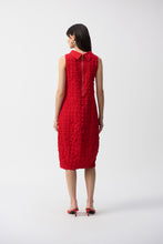 Load image into Gallery viewer, Joseph Ribkoff Radiant Red Textured Woven Sleeveless Cocoon Dress
