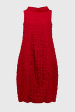 Load image into Gallery viewer, Joseph Ribkoff Radiant Red Textured Woven Sleeveless Cocoon Dress
