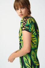 Load image into Gallery viewer, Joseph Ribkoff Black Multi Leaf Print Silky Knit Top
