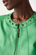Load image into Gallery viewer, Joseph Ribkoff Island Green Foiled Suede Jacket
