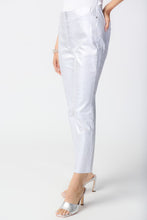 Load image into Gallery viewer, Joseph Ribkoff White &amp; Silver Metallic Animal Print Slim Crop Pull-On Jeans
