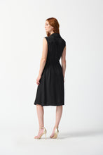 Load image into Gallery viewer, Joseph Ribkoff Black Woven Sleeveless Wrap Dress
