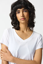 Load image into Gallery viewer, Joseph Ribkoff Short Sleeve V-Neck Silky Knit A-Line Top
