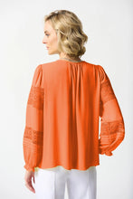 Load image into Gallery viewer, Joseph Ribkoff Georgette Puff Sleeve V-Neck Top in Sunlight or Mandarin
