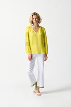 Load image into Gallery viewer, Joseph Ribkoff Georgette Puff Sleeve V-Neck Top in Sunlight or Mandarin
