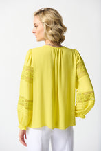 Load image into Gallery viewer, Joseph Ribkoff Georgette Puff Sleeve V-Neck Top in Sunlight or Mandarin
