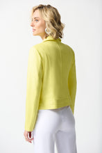 Load image into Gallery viewer, Joseph Ribkoff Yellow Foiled Suede Fitted Jacket
