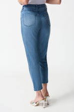 Load image into Gallery viewer, Joseph Ribkoff Denim Medium Blue Slim Fit Cropped Embellished Jeans
