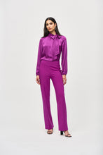 Load image into Gallery viewer, Joseph Ribkoff Empress Satin Top With Bow Neckline
