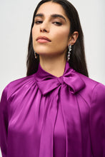 Load image into Gallery viewer, Joseph Ribkoff Empress Satin Top With Bow Neckline
