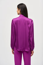 Load image into Gallery viewer, Joseph Ribkoff Empress Satin Top With Bow Neckline
