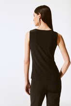 Load image into Gallery viewer, Joseph Ribkoff Black SIlky Knit And Rhinestone Mesh Top
