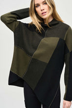 Load image into Gallery viewer, Joseph Ribkoff Iguana &amp; Black Colour Block Jacquard Knit Pullover Sweater
