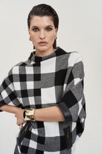 Load image into Gallery viewer, Joseph Ribkoff Black Vanilla Plaid Jacquard Knit Sweater
