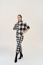 Load image into Gallery viewer, Joseph Ribkoff Black Vanilla Plaid Jacquard Knit Sweater
