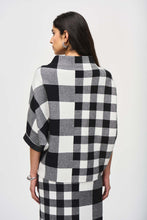 Load image into Gallery viewer, Joseph Ribkoff Black Vanilla Plaid Jacquard Knit Sweater
