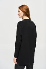 Load image into Gallery viewer, Joseph Ribkoff Black Knit Sweater Mock Neck Tunic with Side Slits
