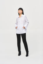 Load image into Gallery viewer, Joseph Ribkoff Optic White Woven Button-Down Blouse With Pockets
