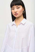 Load image into Gallery viewer, Joseph Ribkoff Optic White Woven Button-Down Blouse With Pockets
