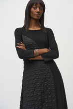 Load image into Gallery viewer, Joseph Ribkoff Black Silky Knit And Jacquard Handkerchief Dress
