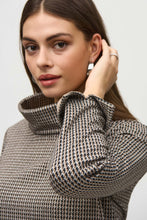 Load image into Gallery viewer, Joseph Ribkoff Black Multi Jacquard Sweater Houndstooth Boxy Top
