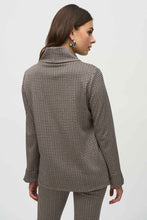 Load image into Gallery viewer, Joseph Ribkoff Black Multi Jacquard Sweater Houndstooth Boxy Top
