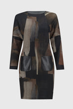 Load image into Gallery viewer, Joseph Ribkoff Multi Sweater Knit Abstract Print Dress With Pockets
