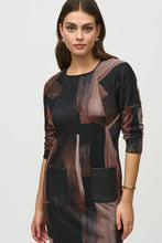 Load image into Gallery viewer, Joseph Ribkoff Multi Sweater Knit Abstract Print Dress With Pockets
