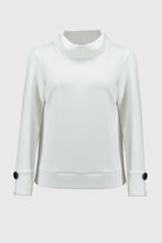 Load image into Gallery viewer, Joseph Ribkoff Off-White Scuba Jersey Cowl Collar Boxy Top
