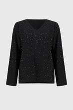 Load image into Gallery viewer, Joseph Ribkoff Black Sequined Sweater Knit Boxy Top
