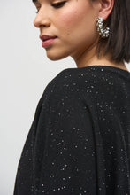 Load image into Gallery viewer, Joseph Ribkoff Black Sequined Sweater Knit Boxy Top
