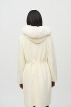 Load image into Gallery viewer, Joseph Ribkoff Vanilla Sweater Knit and Faux Fur Hooded Coat
