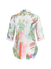 Load image into Gallery viewer, Dolcezza &quot;Heureux De Printemps&quot; Multi-Colour Button Front Shirt with Roll Up Sleeve Option
