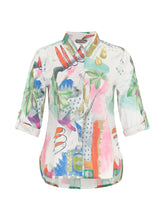 Load image into Gallery viewer, Dolcezza &quot;Heureux De Printemps&quot; Multi-Colour Button Front Shirt with Roll Up Sleeve Option
