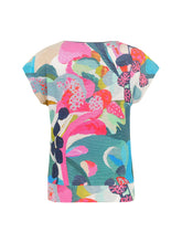 Load image into Gallery viewer, Dolcezza &quot;Rumba&quot; Multi-Colour Print Cap Sleeve Top with Tie
