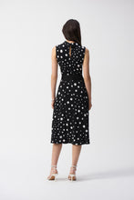 Load image into Gallery viewer, Joseph Ribkoff Parchment Black Vanilla Silky Knit Dot Print Sleeveless Fit And Flare Dress
