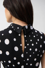 Load image into Gallery viewer, Joseph Ribkoff Parchment Black Vanilla Silky Knit Dot Print Sleeveless Fit And Flare Dress
