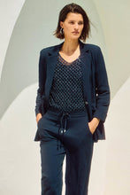 Load image into Gallery viewer, Joseph Ribkoff Midnight Blue Seersucker Straight Blazer
