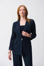 Load image into Gallery viewer, Joseph Ribkoff Midnight Blue Seersucker Straight Blazer
