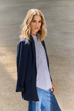 Load image into Gallery viewer, Joseph Ribkoff Midnight Blue Seersucker Straight Blazer
