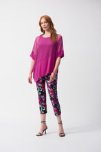 Load image into Gallery viewer, Joseph Ribkoff Purple Orchid Mesh And Silky Knit Cocoon Top
