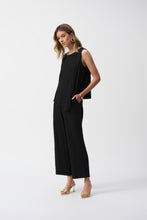 Load image into Gallery viewer, Joseph Ribkoff Black Seersucker Wide Leg Pull-On Pants
