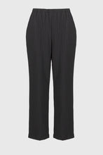 Load image into Gallery viewer, Joseph Ribkoff Black Seersucker Wide Leg Pull-On Pants
