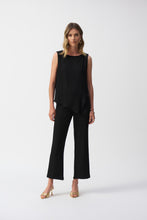 Load image into Gallery viewer, Joseph Ribkoff Black Seersucker Asymmetrical Sleeveless Top
